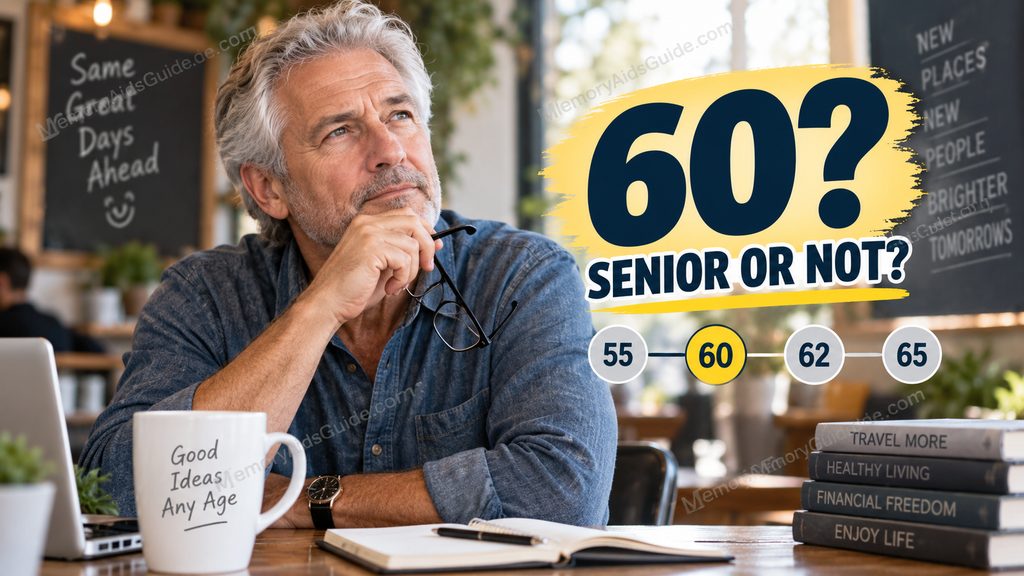 Age 60 can qualify for some senior programs and discounts, depending on the organization.