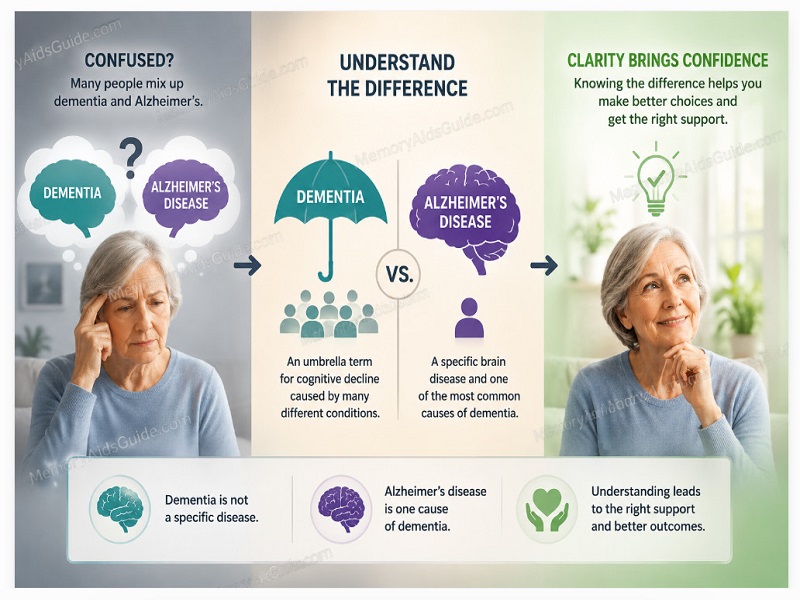 Older adult learning that different brain conditions can cause dementia and receiving support