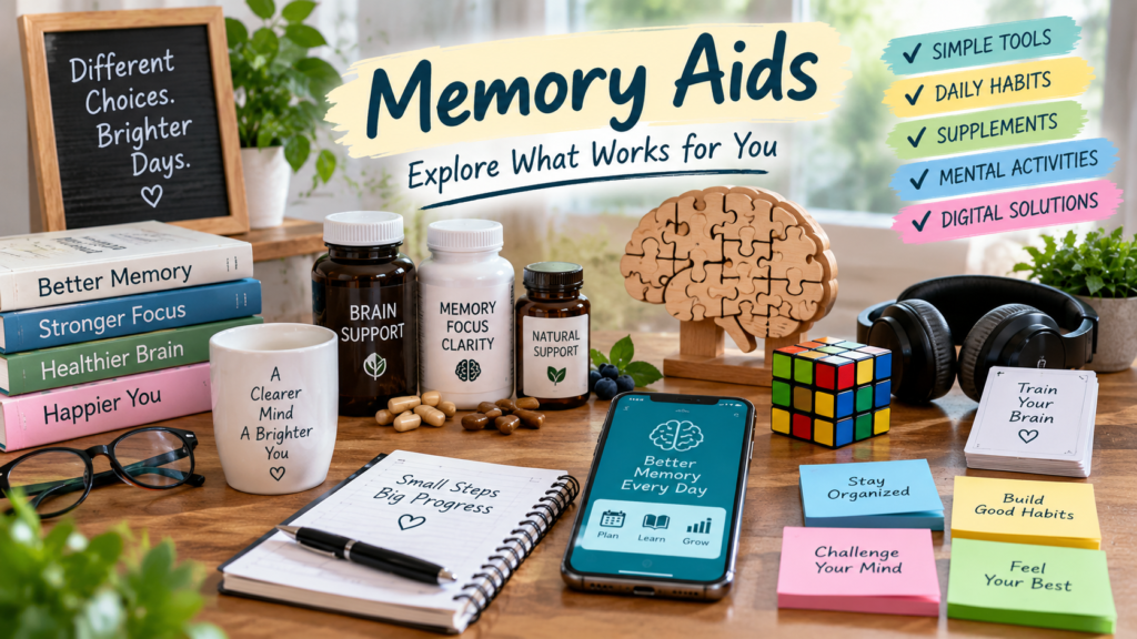 Memory aids and different options for memory, focus and brain health