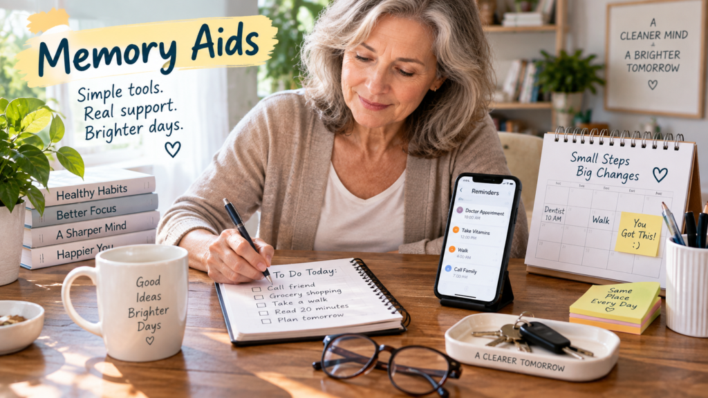 Memory aids and everyday tools for supporting memory and organization