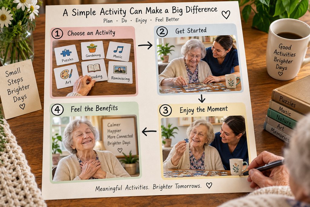 See how simple memory care activities can move from choosing the right activity to meaningful participation, comfort, and connection.