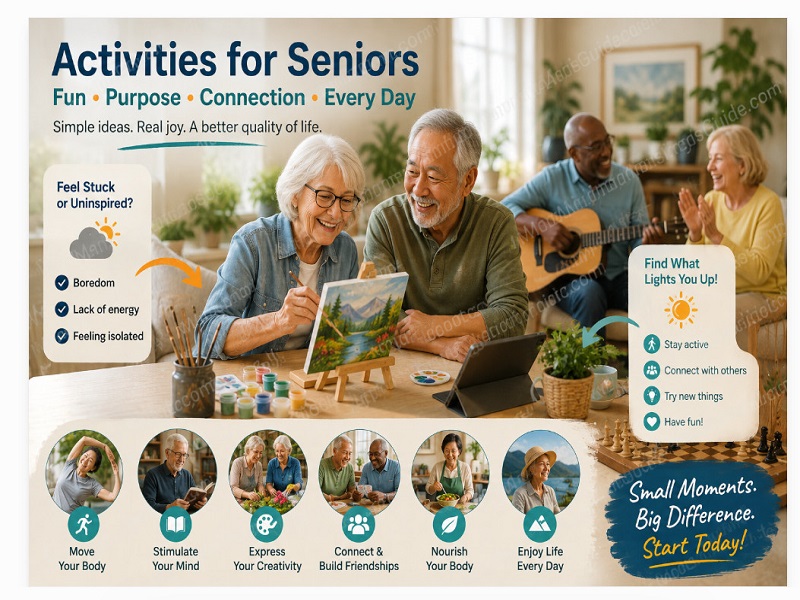 Activities for seniors enjoying indoor hobbies and meaningful social activities
