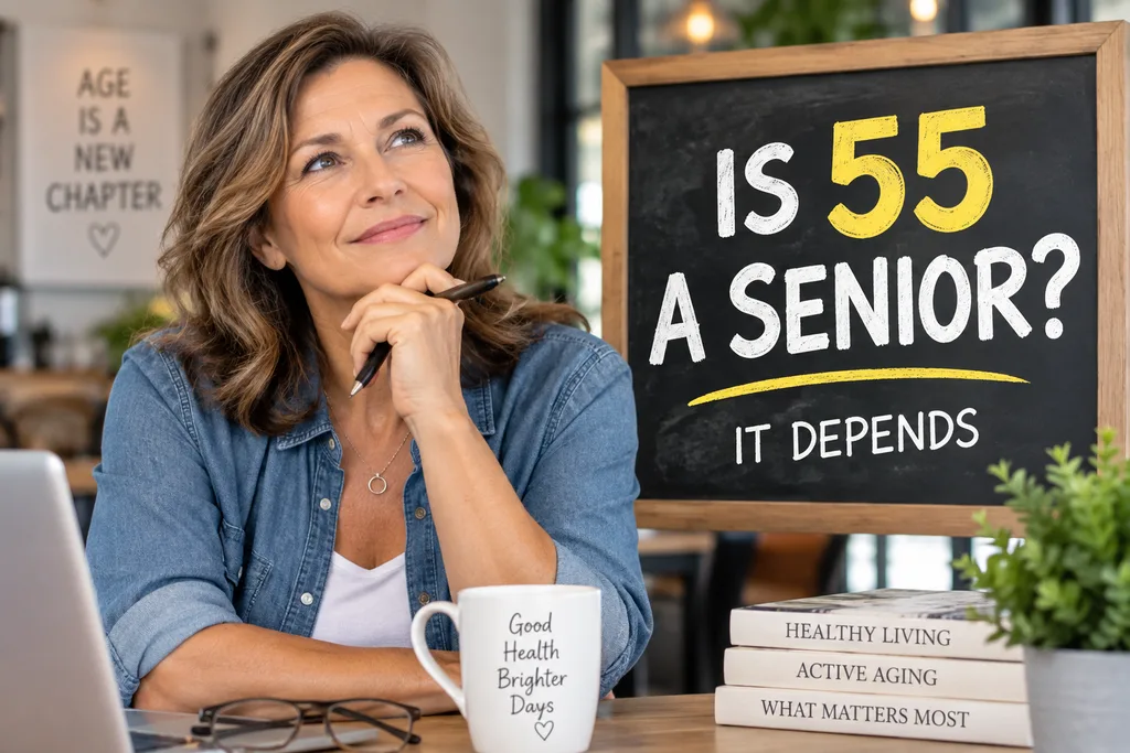 What age a senior citizen? This image highlights why age 55 may be considered a senior in some programs or businesses.